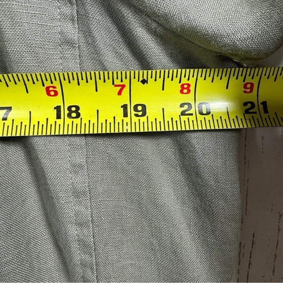 Cynthia Rowley 100% Linen Trench Coat Green Belted Size S Minimalist Lightweight - Picture 12 of 14